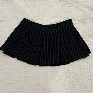Chic Black Pinstripe Mini Skirt